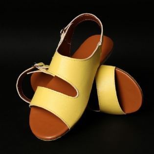 Kvinder Casual Double Band Åben Tå Spænde Sandaler