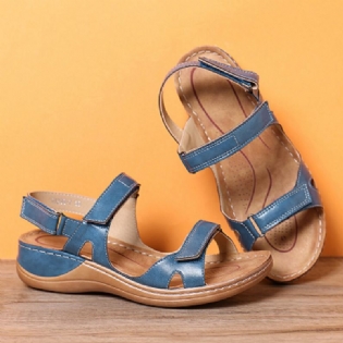 Kvinder Justerbar Krogløkke Blød Sål Stor Størrelse Åben Tå Casual Daily Summer Beach Wedge Sandaler