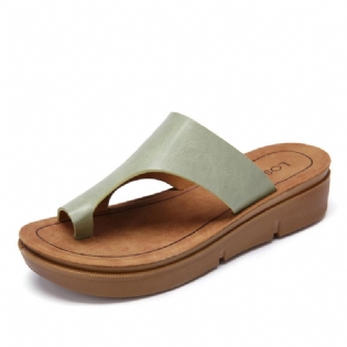 Kvinder Toe Ring Slip På Blød Sål Casual Sommersandaler
