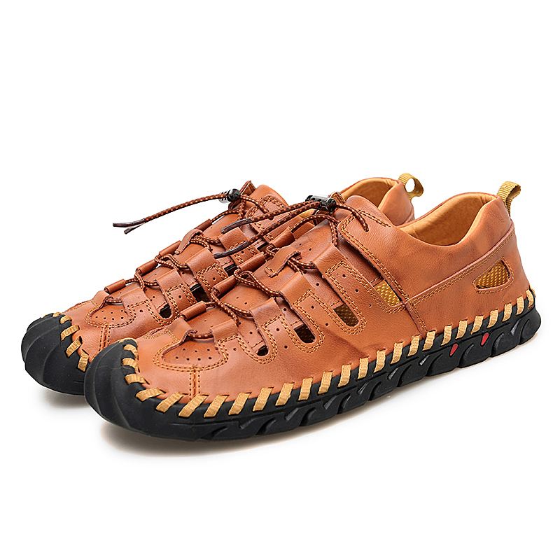 Mænd Ægte Læder Åndbare Business Casual Sandaler