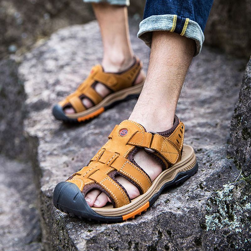 Mænd Åndbar Anti-kollision Tå Krogløkke Udendørs Sandaler