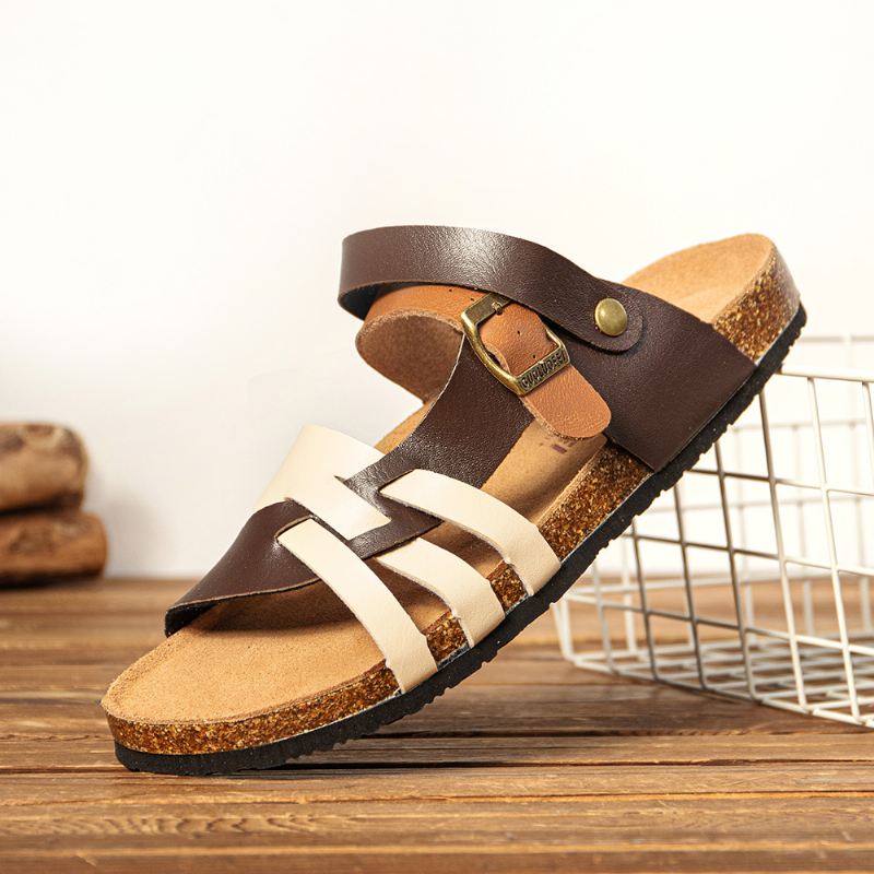 Mænd Åndbar To-vejs Slip-on Skridsikre Kork Bund Casual Sandaler