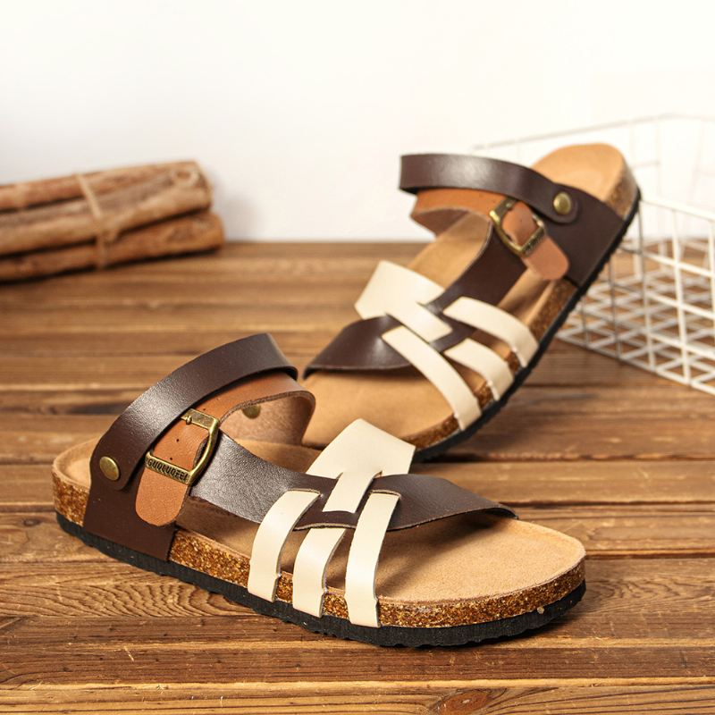 Mænd Åndbar To-vejs Slip-on Skridsikre Kork Bund Casual Sandaler