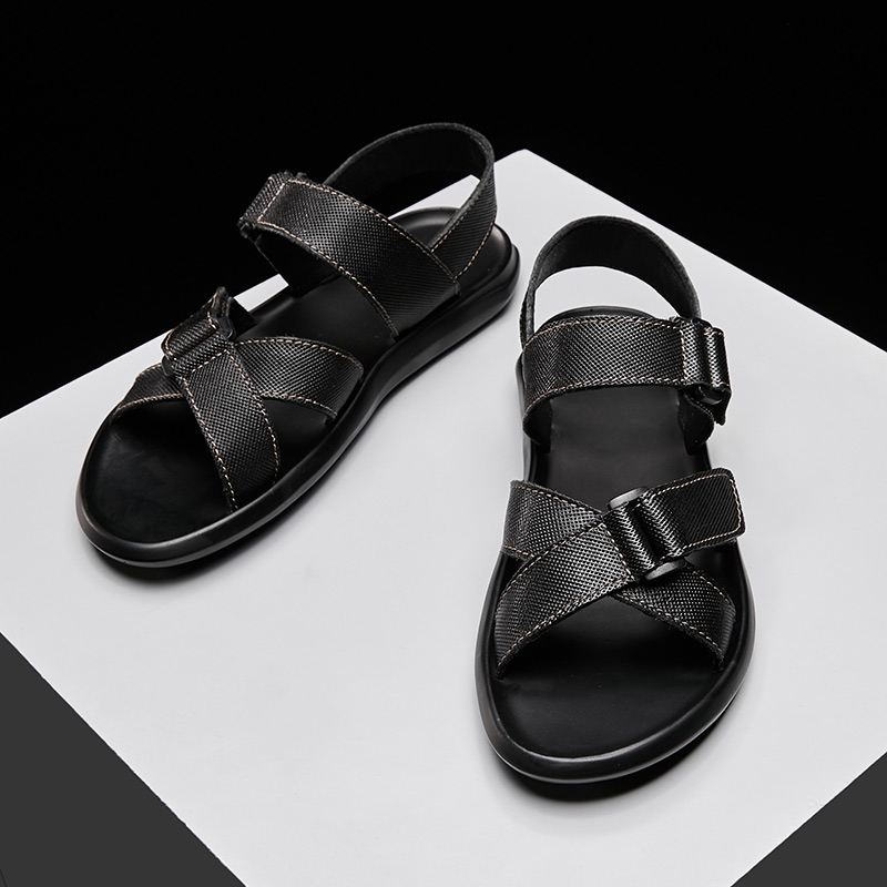 Mænd Classic Casual Blød Indersål Kohud Strandsandaler
