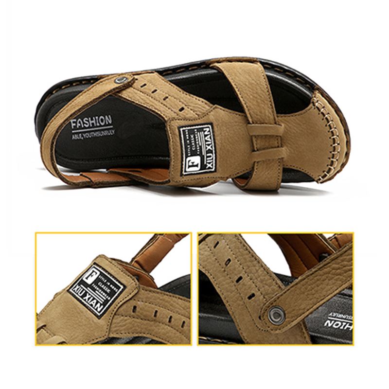 Mænd Ko Læder Casual Blød Sål Fiskeri Strand Sandaler