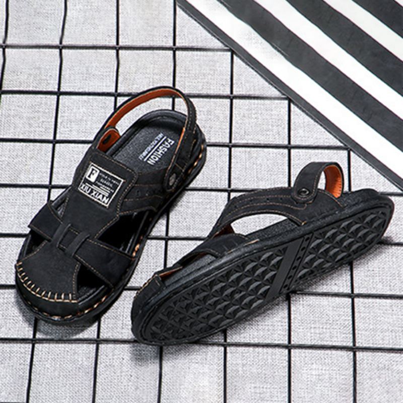 Mænd Ko Læder Casual Blød Sål Fiskeri Strand Sandaler