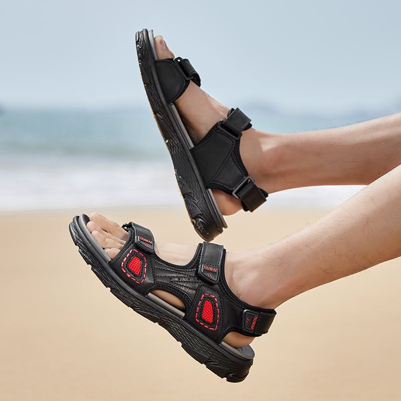 Mænd Koskind Åndbar Skridsikker Åbnet Strand Casual Udendørs Sandaler