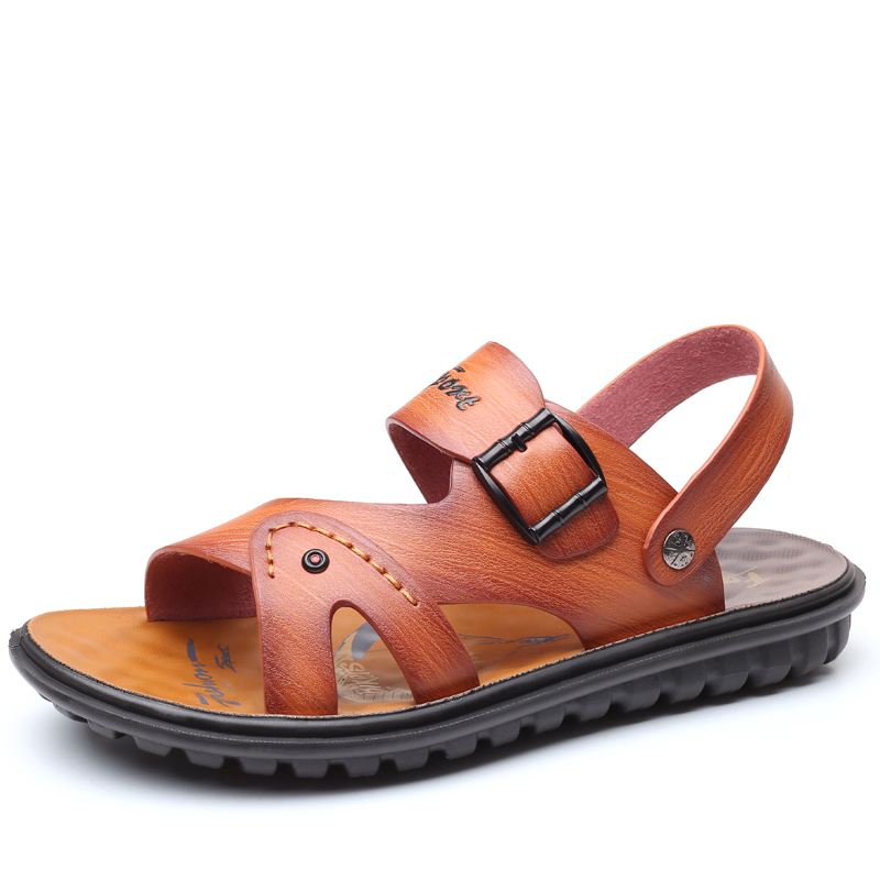 Mænd Mikrofiber Åndbar To-vejs Skridsikker Åben Tå Blød Sål Strand Casual Sandaler