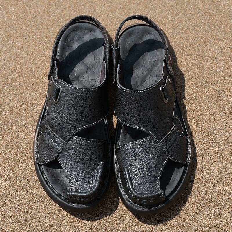 Mænd Mikrofiber Blød Sål Skridsikker Letvægts Lukket Tå Casual Strandsandaler