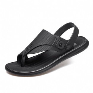 Mænd Mikrofiber Bløde Skridsikre To-vejs Klipte Afslappede Strandsandaler