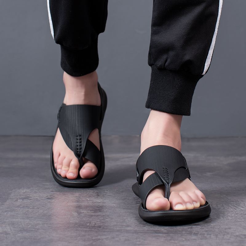 Mænd Mikrofiber Bløde Skridsikre To-vejs Klipte Afslappede Strandsandaler