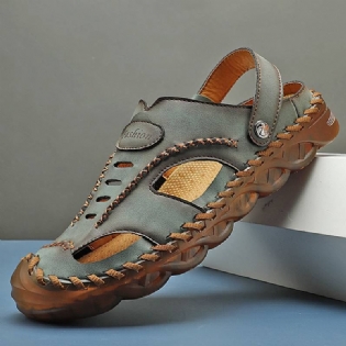 Mænd Mikrofiber Læder Vandtæt To-vejs Åndbar Tå Beskyttede Afslappede Sandaler