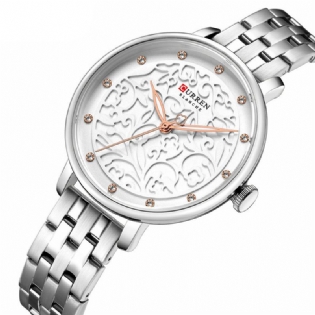 3d Dial Display Business Kvinder Armbåndsur Steel Band Quartz Ure