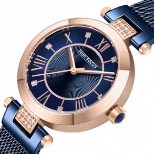 Casual Rom Nummer Design Vandtæt Mesh Stål Quartz Watch Dame Watch