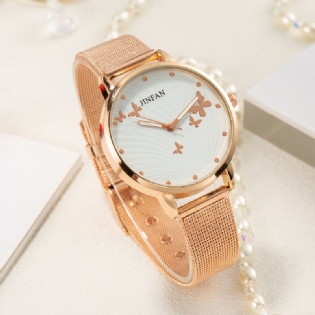 Casual Style Kvinder Armbåndsur Fuld Steel Quartz Ure