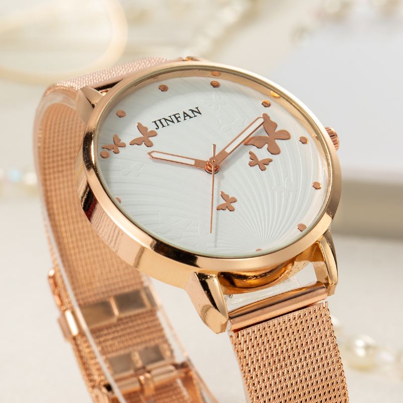 Casual Style Kvinder Armbåndsur Fuld Steel Quartz Ure