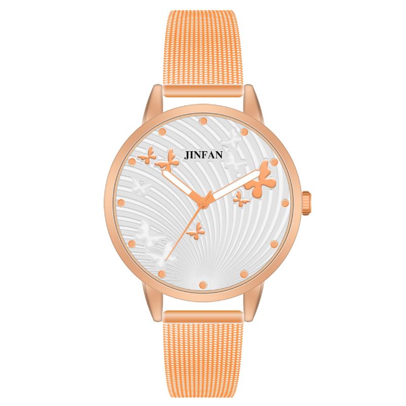 Casual Style Kvinder Armbåndsur Fuld Steel Quartz Ure