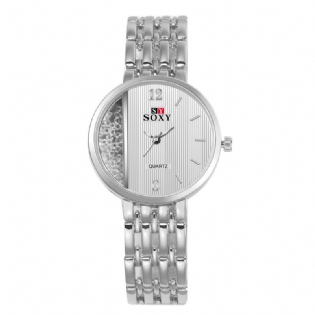 Crystal Casual Style Dame Armbåndsur Unikt Design Quartz Ur