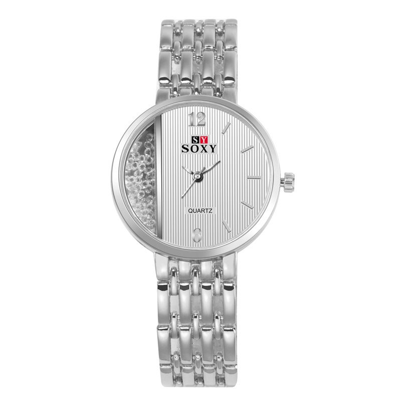 Crystal Casual Style Dame Armbåndsur Unikt Design Quartz Ur