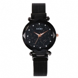 Dame Kjole Star Magnetic Band Mode Luksus Crystal Dial Kvinder Quartz Watch