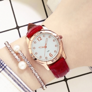Diamanter Elegant Design Dame Armbåndsur Lysende Display Quartz Watch