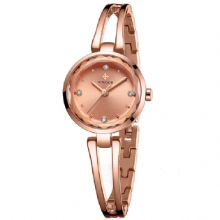 Diamond Dame Armbåndsur Business Style Steel Band Quartz Watch