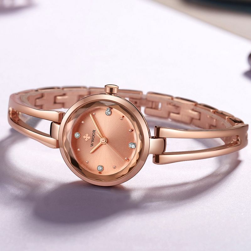 Diamond Dame Armbåndsur Business Style Steel Band Quartz Watch