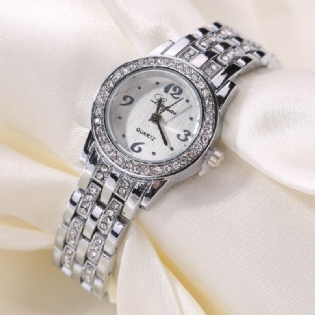 Diamond Dress Dame Armbåndsur Fuldt Stål Elegant Design Quartz Watch