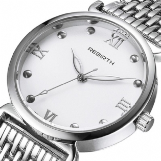 Fuldt Stål Elegant Design Damearmbåndsur Roman Number Quartz Ure