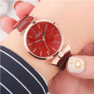 Mode Casual Elegant Design Kvinder Ure Mesh Band Dial Wrist Case Quartz Watch