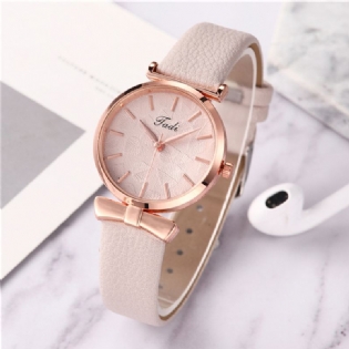 Mode Casual Elegante Kvinder Ure Læder Band Urskive Rose Gold Wrist Case Quartz Watch
