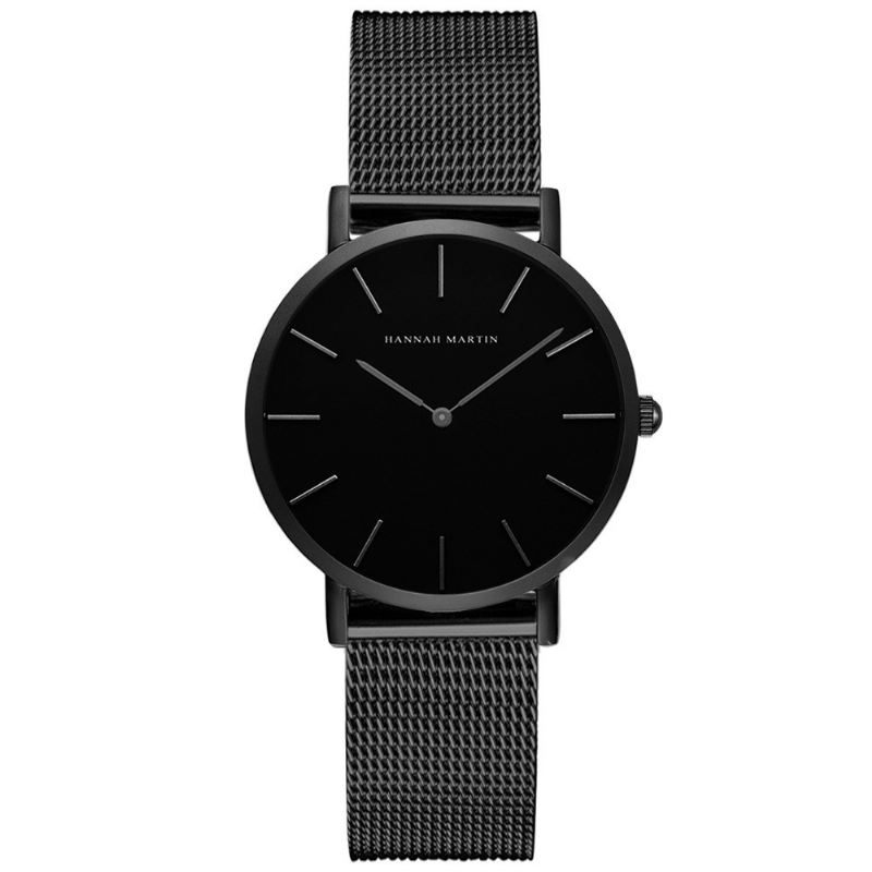 Mode Casual Simple Big Dial Steel Mesh Strap Vandtæt Kvinder Quartz Watch