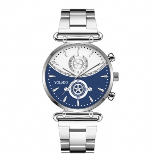 Mode Casual Steel Mesh Strap Personlighed Gear Dial Quartz Watch Til Mænd Kvinder