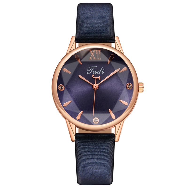Mode Elegant Kvinder Ure Læder Band Geometrisk Design Romertal Quartz Ur