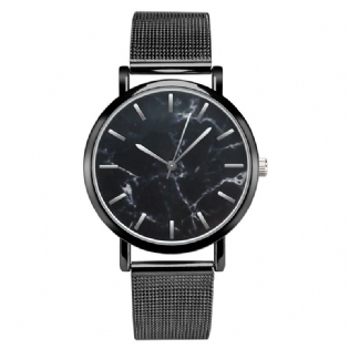 Mode Kvinder Marmor Overflade Rustfrit Stål Band Dame Kjole Quartz Watch