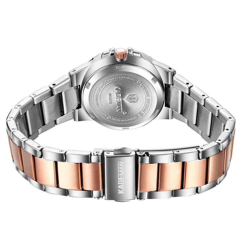 Mode Kvinder Watch Light Luksus Vandtæt Dato Display Rustfrit Stål Rem Quartz Watch
