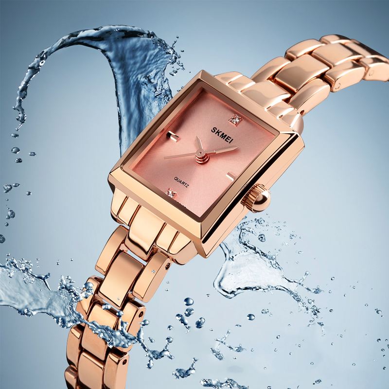 Mode Kvinder Watch Light Luxury 3atm Vandtæt Rustfri Strap Quartz Watch