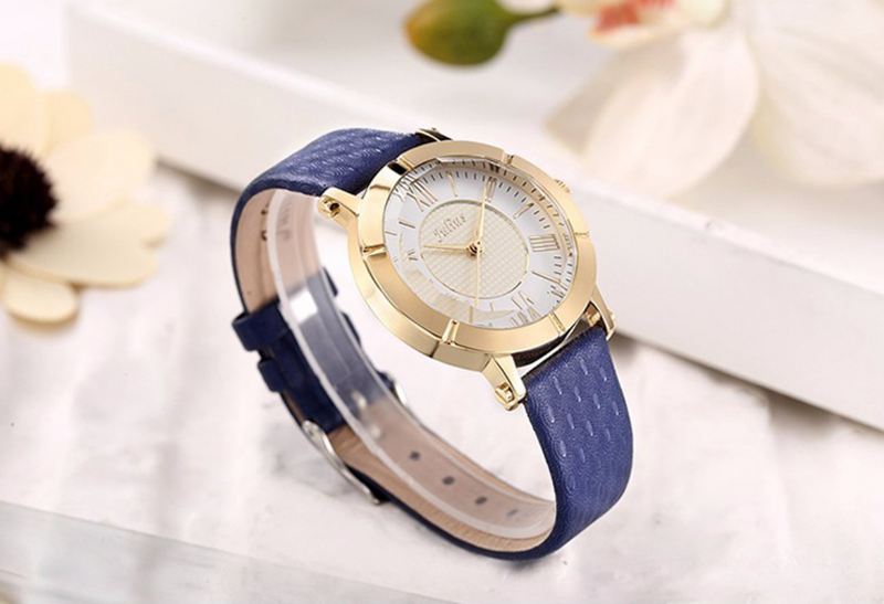 Mode Luksus Læderrem Dame Student Quartz Watch