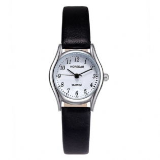 Retro Stil Kvinder Armbåndsur Lille Skive Læderrem Quartz Ure