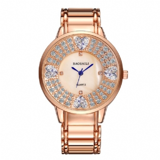 Shining Dame Armbåndsur Heart Imitation Diamond Quartz Watch