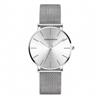 Simpelt Dameur Elegant Metalkasse Rustfrit Stålrem Kvartsur