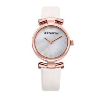 Simple Design Clock Dame Armbåndsur Læderrem Quartz Ure