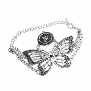 Trendy Sommerfuglemønster Kvinder Armbånd Quartz Watch Armbåndsur