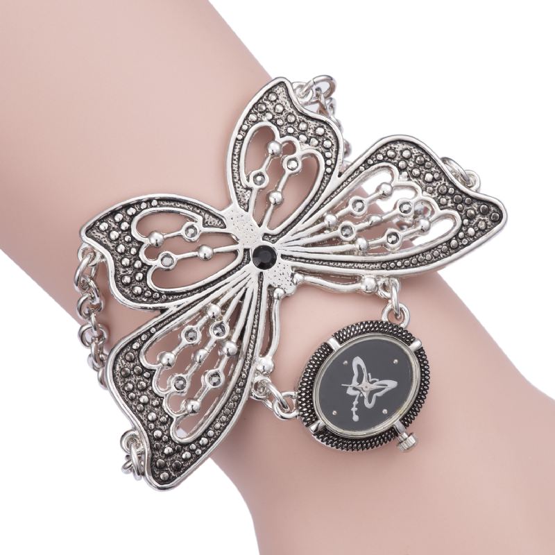 Trendy Sommerfuglemønster Kvinder Armbånd Quartz Watch Armbåndsur