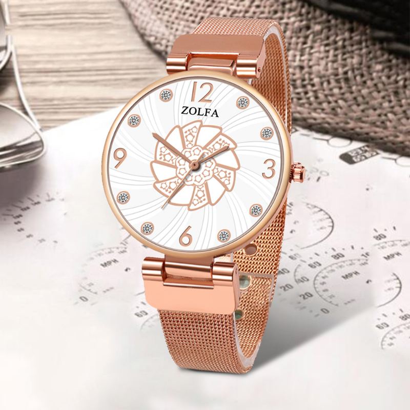 Ultratynde Damearmbåndsure Mesh Steel Band Quartz Ure
