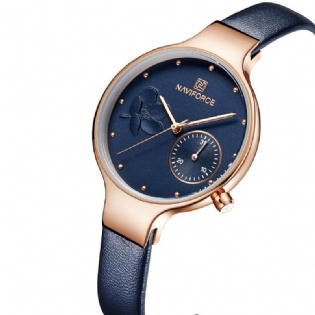 Vandtæt Elegant Dame Armbåndsur Ægte Læderrem Quartz Watch