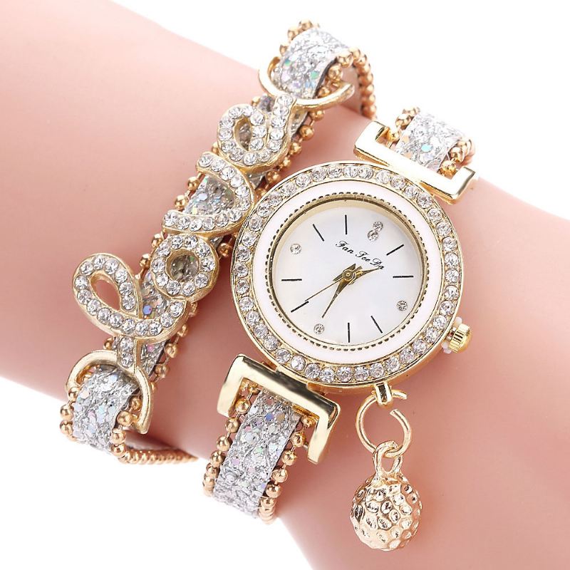 Vedhæng Dame Armbånd Watch Crystal Mode Style Fuld Quartz Watch