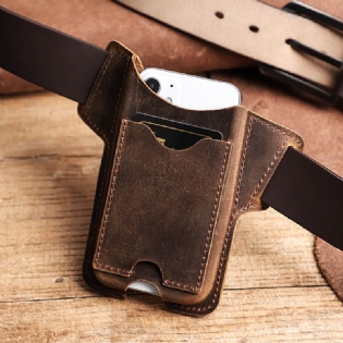 Ægte Læder Til Mænd Vintage Edc 5.8 Tommer Telefontaske Telefontaske Id Punge Pung Taljetaske