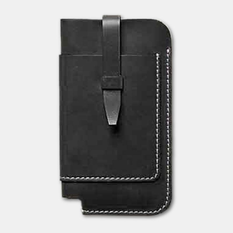 Mænd Ægte Læder Edc Multifunktion 6.3 Tommer Telefontaske Bæltetaske Taljetaske