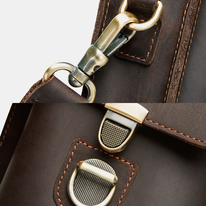 Mænd Ægte Læder Retro Afslappet Udendørs Multi-bære Telefontaske Crossbody Taske Taljetaske Til 5.8 Tommer Telefon